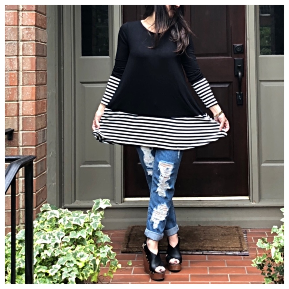 ✨LAST ONE✨block side pocket striped swing tunic - Picture 5 of 8